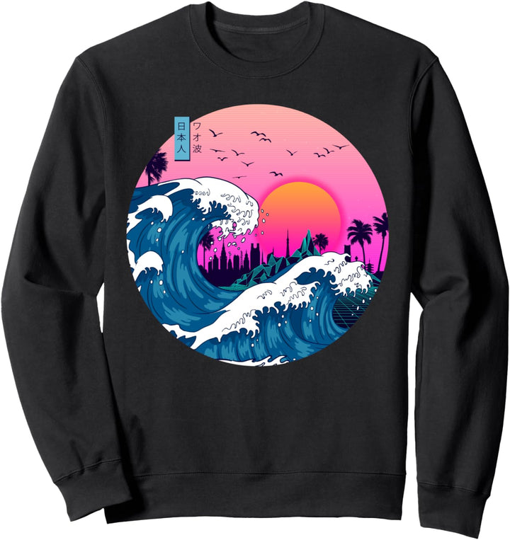Japanese great Retro Style wave Aesthetic Japan Great Wave Sweatshirt