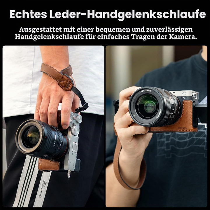 SMALLRIG A7C II / A7CR Kamera-Ledertaschen-Set für Sony Alpha 7C II/Alpha 7CR, Halbtasche aus Leder