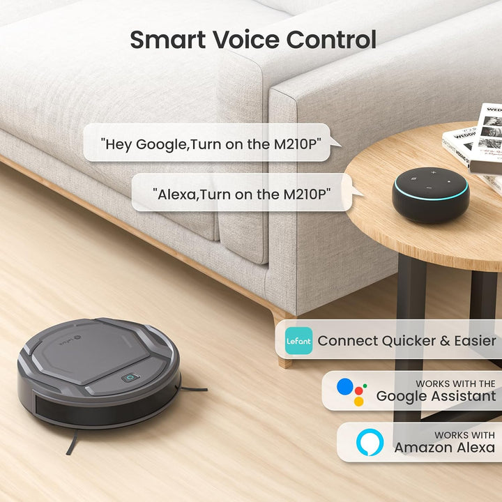 Lefant Saugroboter, Superschlank WLAN Roboterstaubsauger, Kompatibel mit Alexa Sprachsteuerung, Stau
