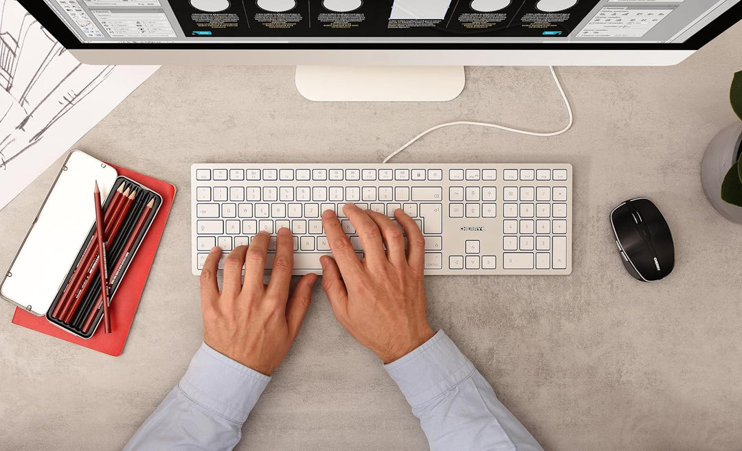 CHERRY KC 6000C for MAC, kabelgebundene Tastatur, Mac-Layout, Deutsches Layout (QWERTZ), USB-C-Ansch