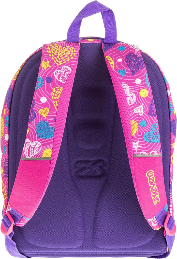 Seven S.P.A. Advanced School Backpack - Shineheart - Rosa - 30 l - Wendbare Pailletten - Reflektiere