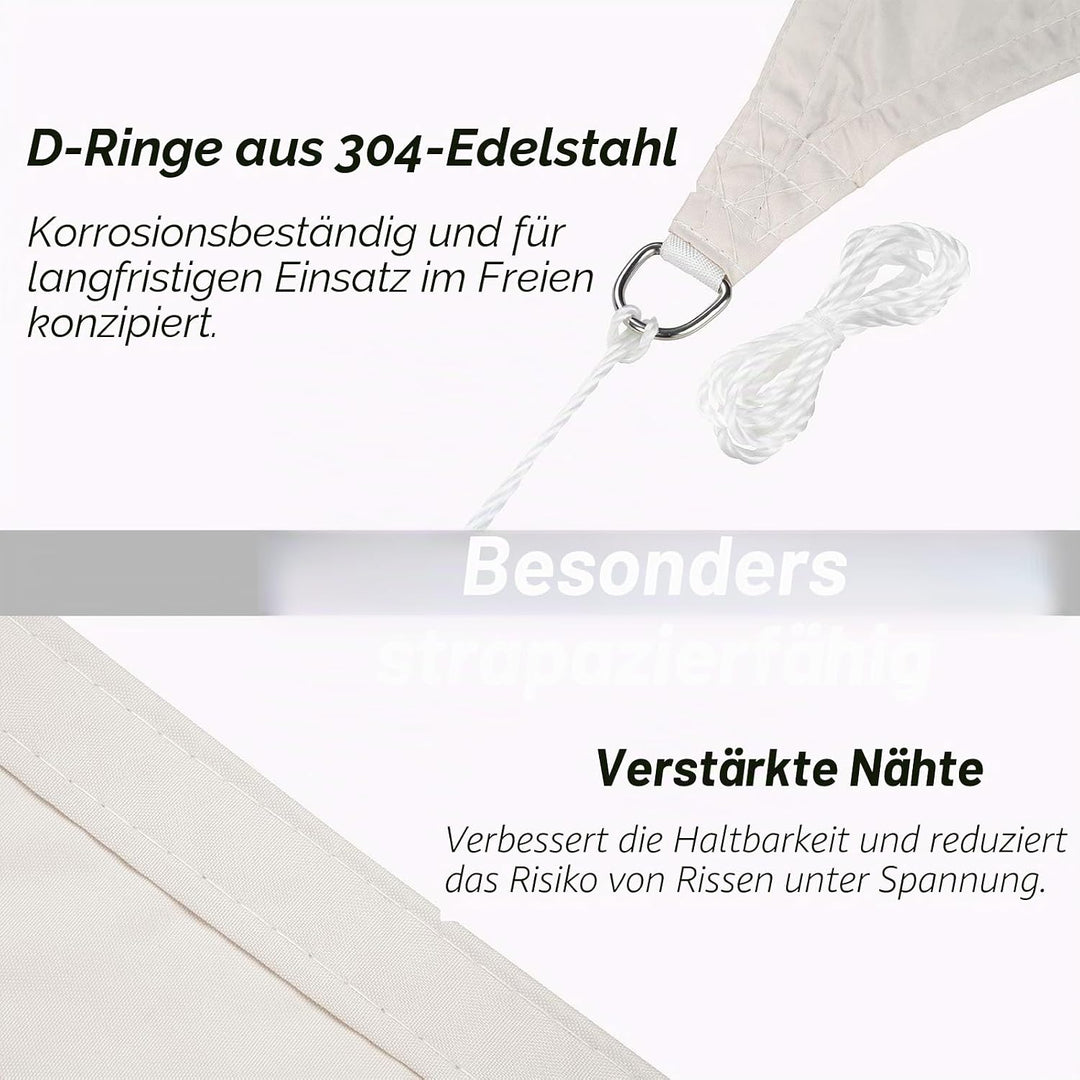Sonnensegel Wasserdicht 2x3m Rechteckig Sonnenschutz Wasserabweisend 3x2 Meter PES Polyester Segel m