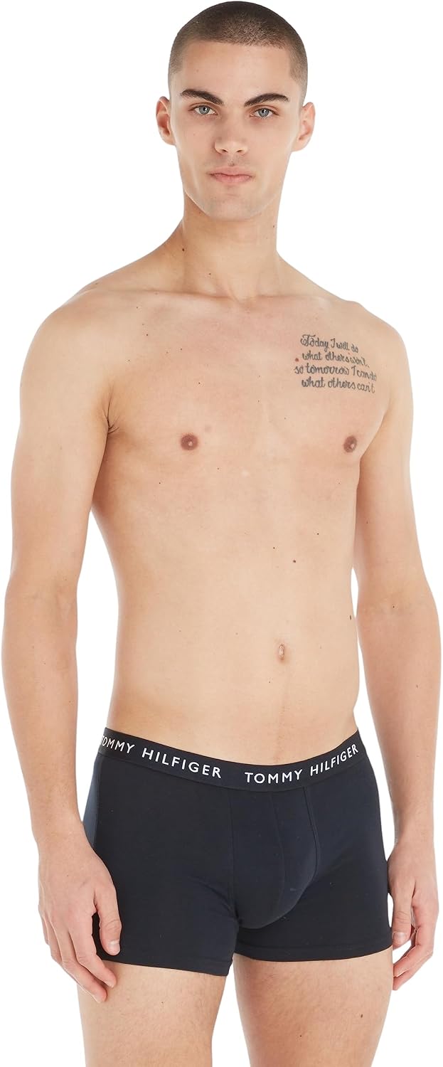 Tommy Hilfiger Herren 3er Pack Boxershorts Trunks Unterwäsche S Mehrfarbig (Desert Sky/White/Primary