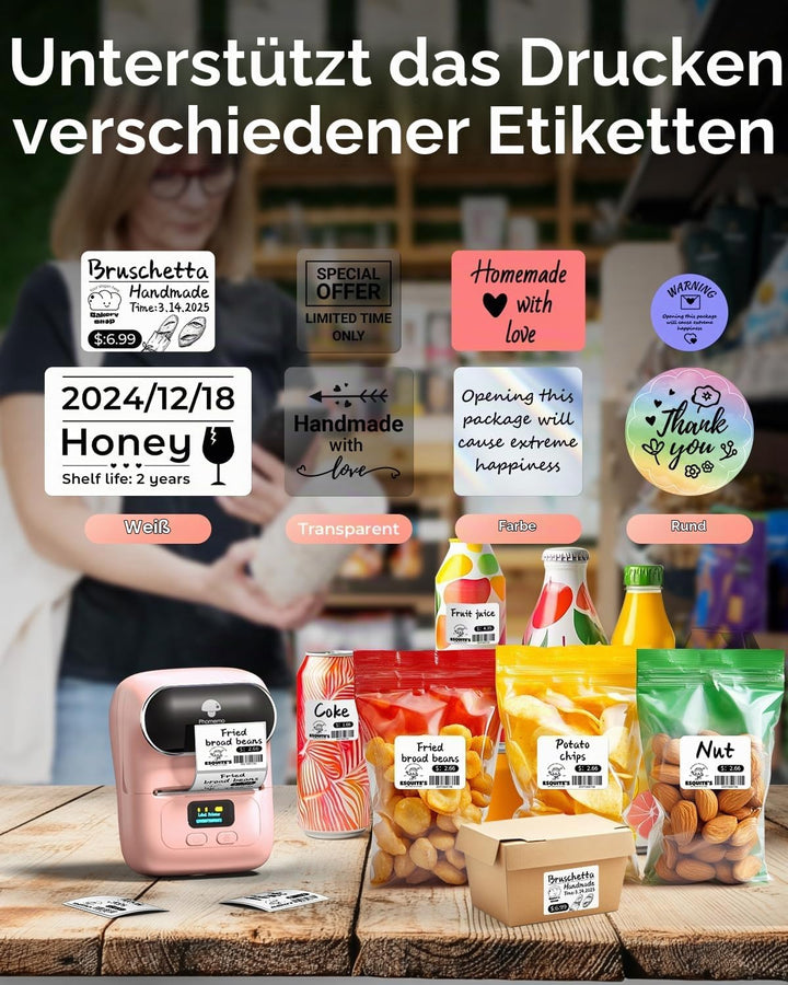 Phomemo M110 Etikettendrucker – Barcodedrucker Mini Bluetooth Etikettendrucker Thermo Etikettendruck