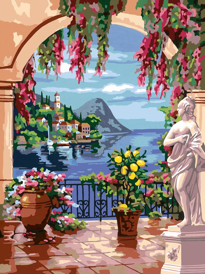 Ravensburger CreArt 25963 - Lago Maggiore - Malen nach Zahlen Erwachsene, DIY Malset mit Pinsel und