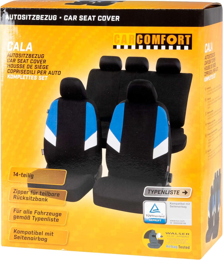 Walser Auto-Sitzbezug Cala Komplettset, Universal PKW-Sitzbezüge 4-teilig, Auto-Schonbezüge, 2 Vorde