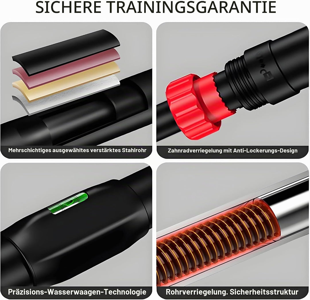 HAKENO Klimmzugstange für Türrahmen ohne Schrauben/Bohren, Pull Up Bar Tragkraft bis 200 Kg, Recksta