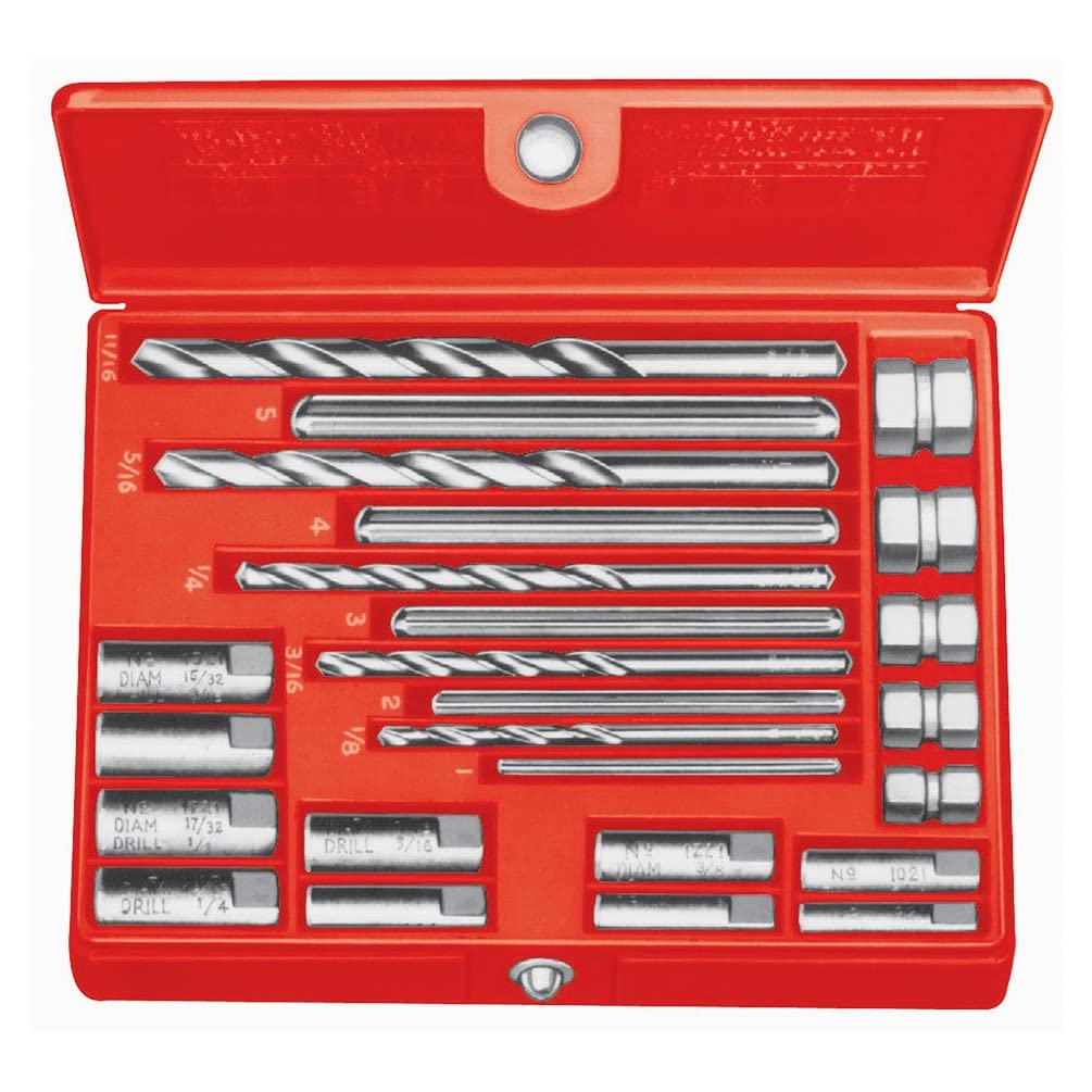 RIDGID 35585 Modell 10 Schraubenausdrehersatz, Schraubenausdreher für abgebrochene Schrauben 1/4" bi