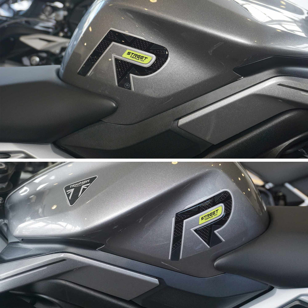 labelbike - 3D Aufkleber Motorrad Tank Seite Letters R Schutz und Dekoration in Harz kompatibel mit