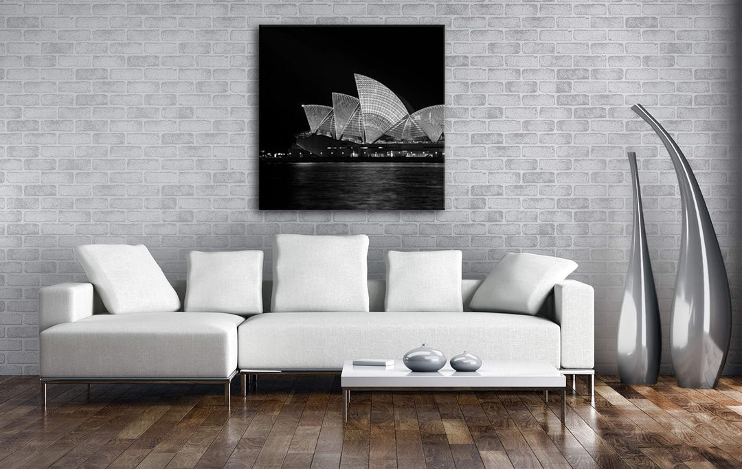 deyoli Dark Opera House in Sydney Format: 60x60 Effekt: Schwarz&amp;Weiss als Leinwandbild, Motiv fertig