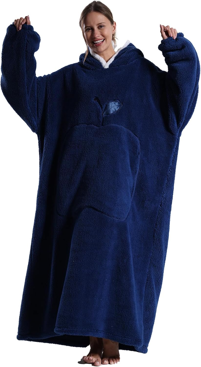 Verlängert Übergrosse Hoodie Decke,Decken Hoodie Damen mit Tasche und Kapuze,Superweiche und Warme K