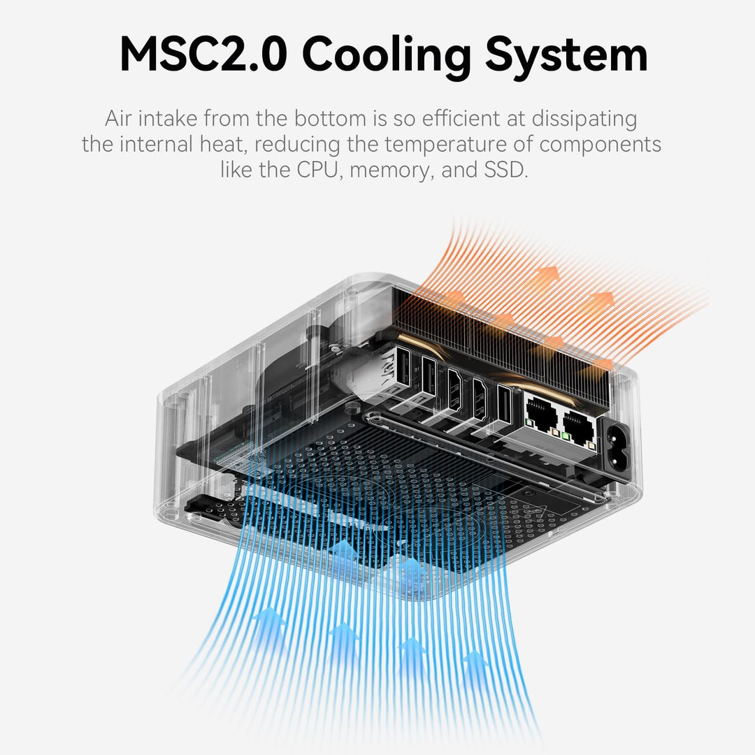 Beelink Mini PC EQR5, AMD Ryzen 7 5825U, 8C/16T, bis zu 4.5Ghz, Mini Computer 16GB DDR4 RAM 500GB PC