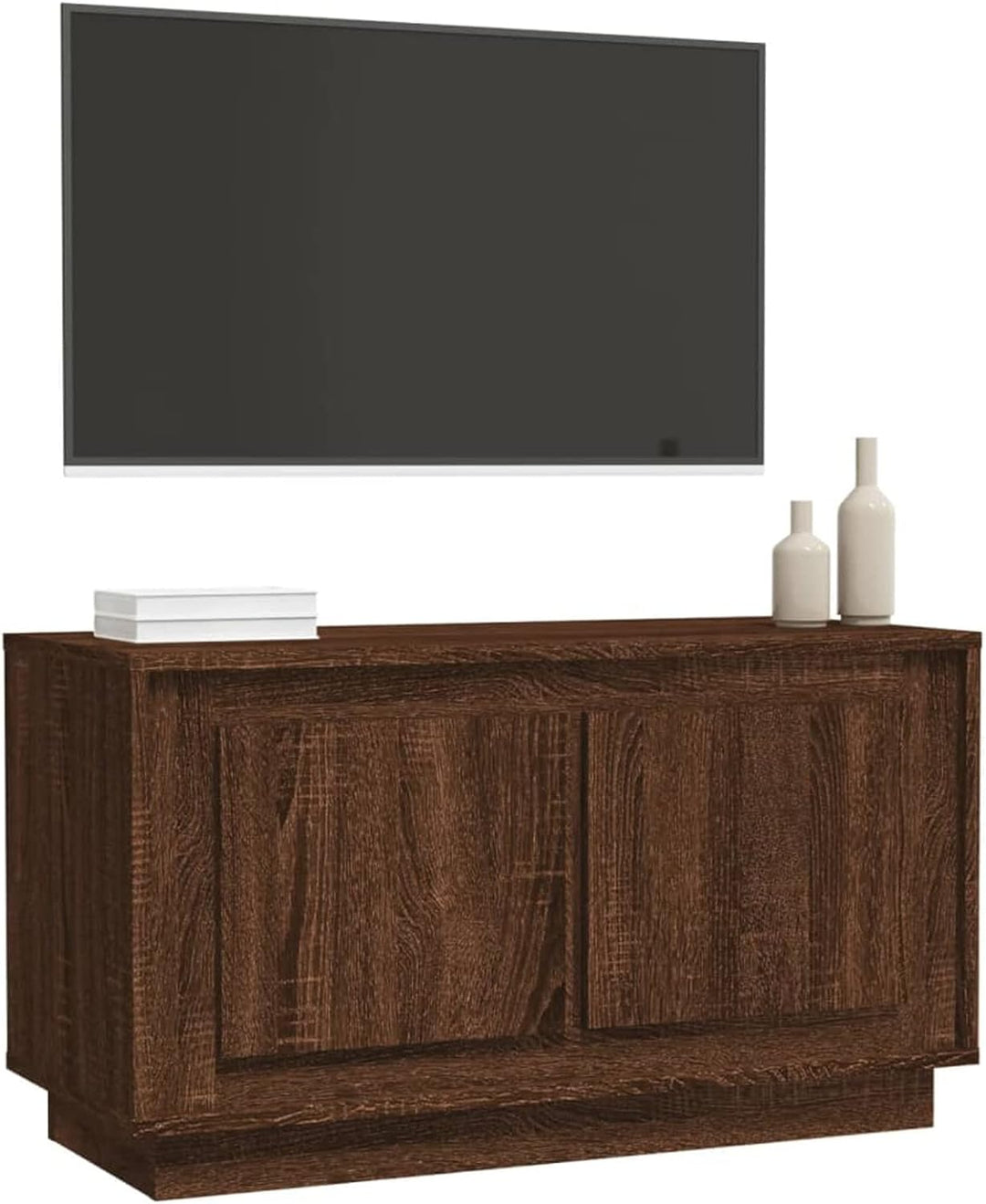 Tidyard TV Schrank mit 2 Fächern Versehen Lowboard Fernsehtisch Fernsehschrank TV Möbel Holzwerkstof