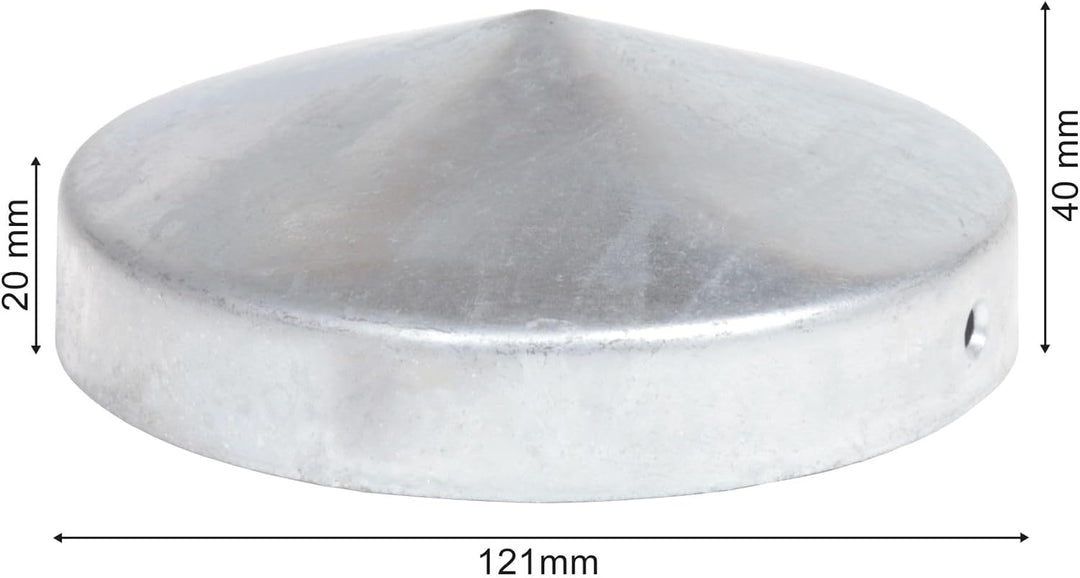 6 x PFOSTENKAPPE RUND STAHL FEUERVERZINKT 121 MM DURCHMESSER 6 121 mm, 6 121 mm
