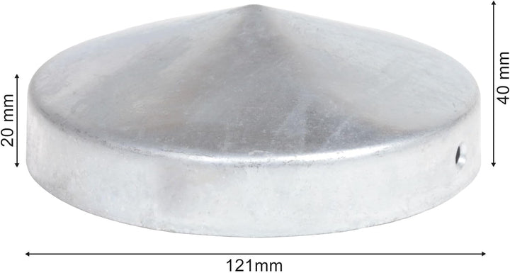 6 x PFOSTENKAPPE RUND STAHL FEUERVERZINKT 121 MM DURCHMESSER 6 121 mm, 6 121 mm