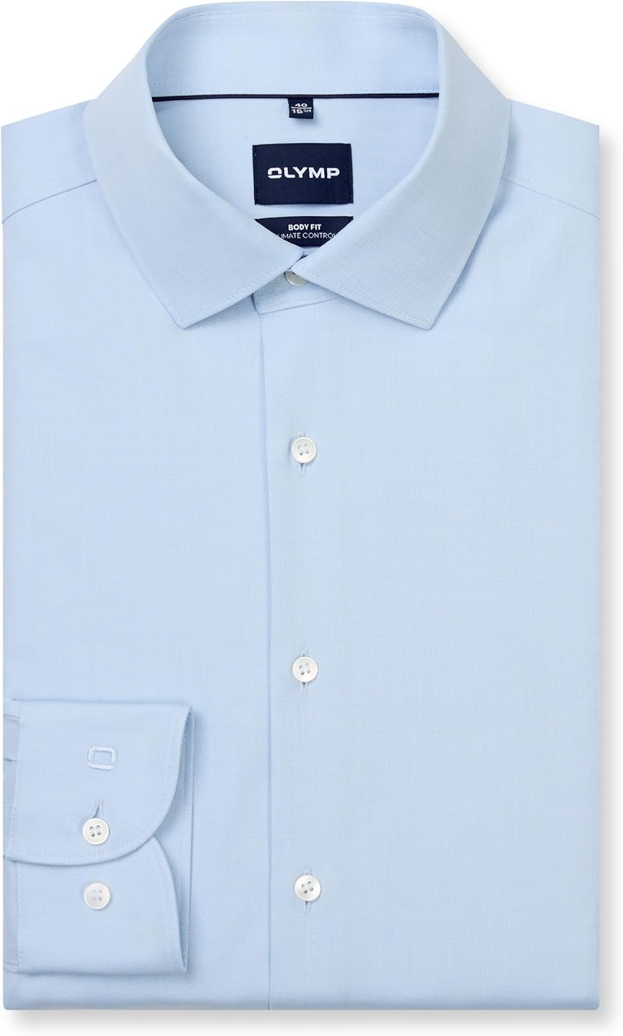 OLYMP Herren Businesshemd Langarm Level Five 24/Seven,Twill,Body fit,Modern Kent 38 Hellblau, 38 Hel