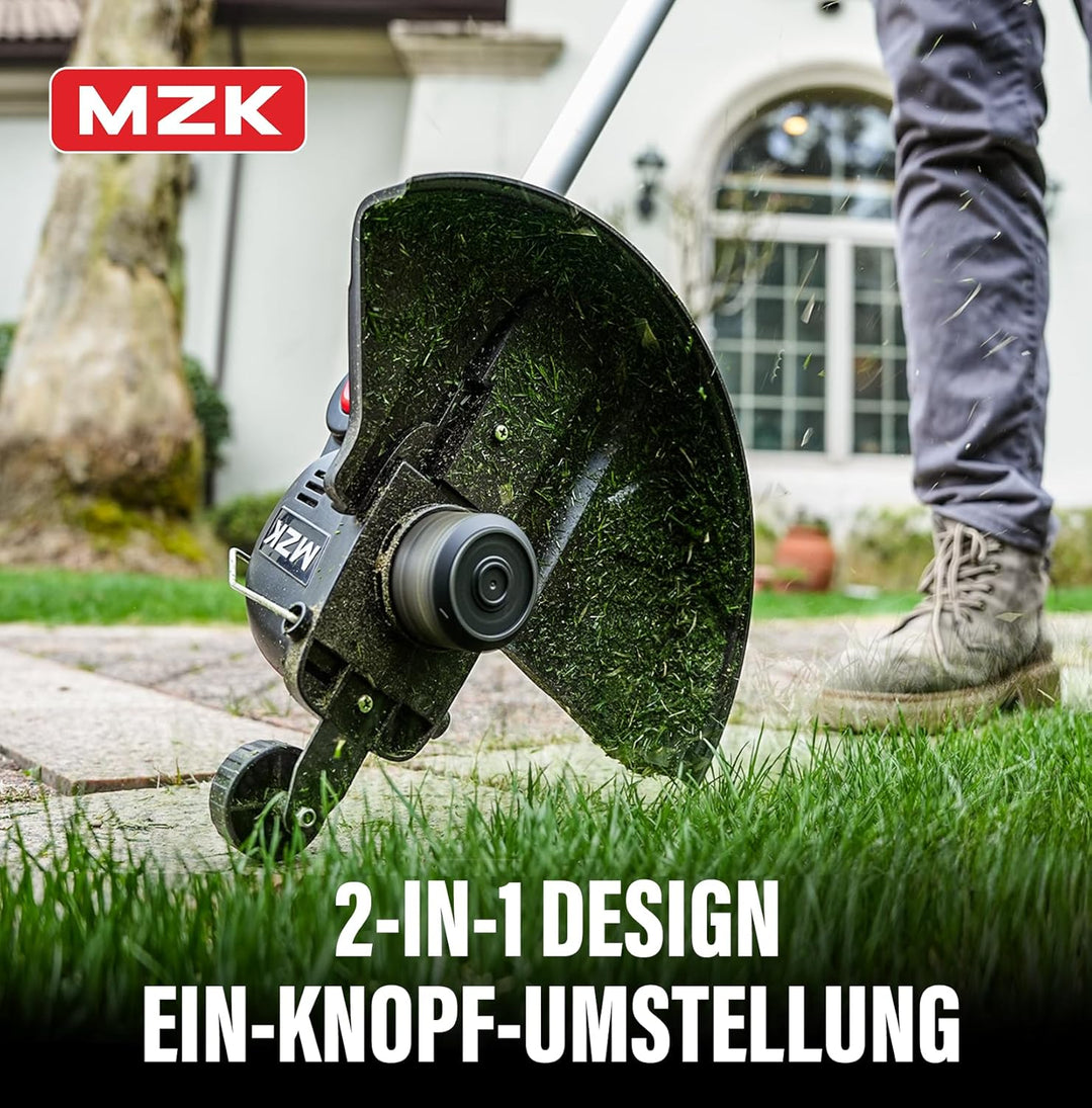 MZK 20V 30 cm Akku-Rasentrimmer & Kantenschneider, batteriebetrieben mit automatischer Fadenführung,