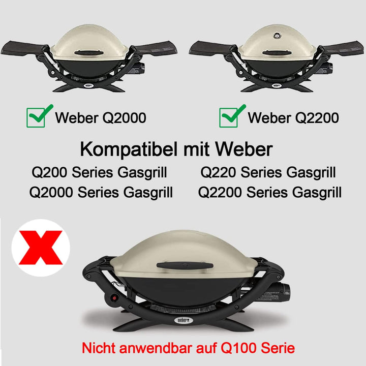 7645 Grillrost Gusseisen für Weber Q200, Q220, Q2000, Q2200 Series, 27,3 x 38,9 cm Grillroste ersatz