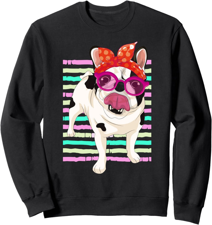 Süsser Sonnenbrillen Hund Frenchie Französische Bulldogge Sweatshirt