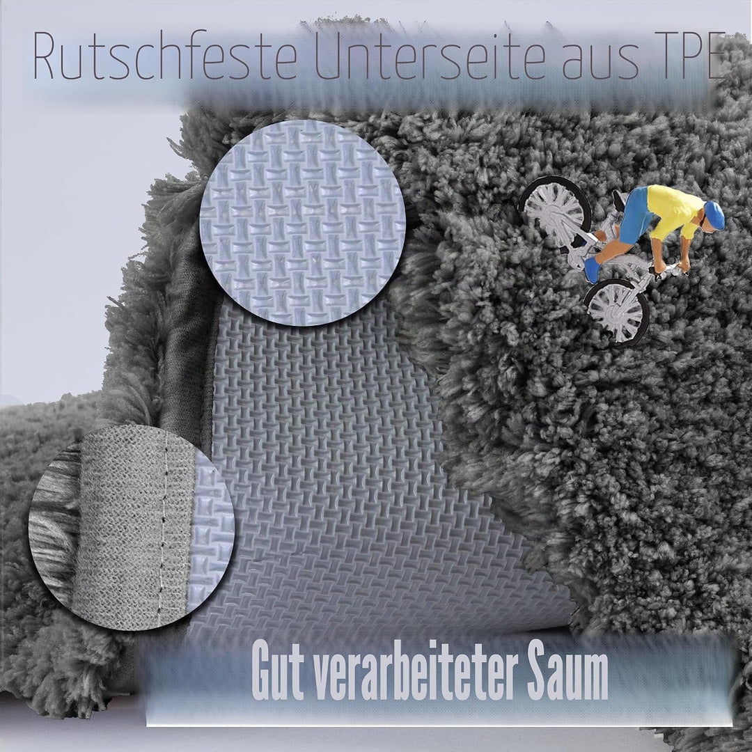 ROLIZOE Extrem Dicker Badematte rutschfest Badteppich Hochsaugfähige Badezimmerteppich Superweicher