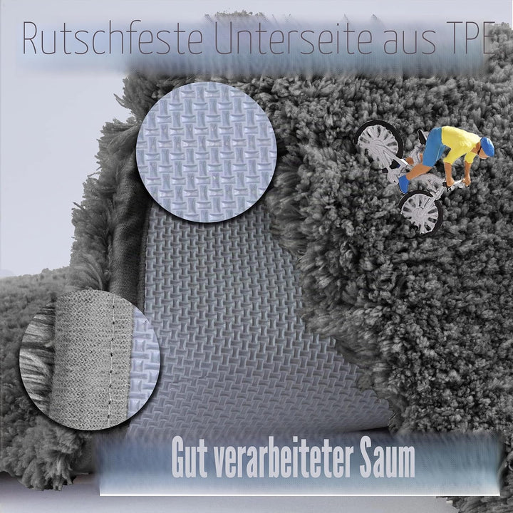 ROLIZOE Extrem Dicker Badematte rutschfest Badteppich Hochsaugfähige Badezimmerteppich Superweicher