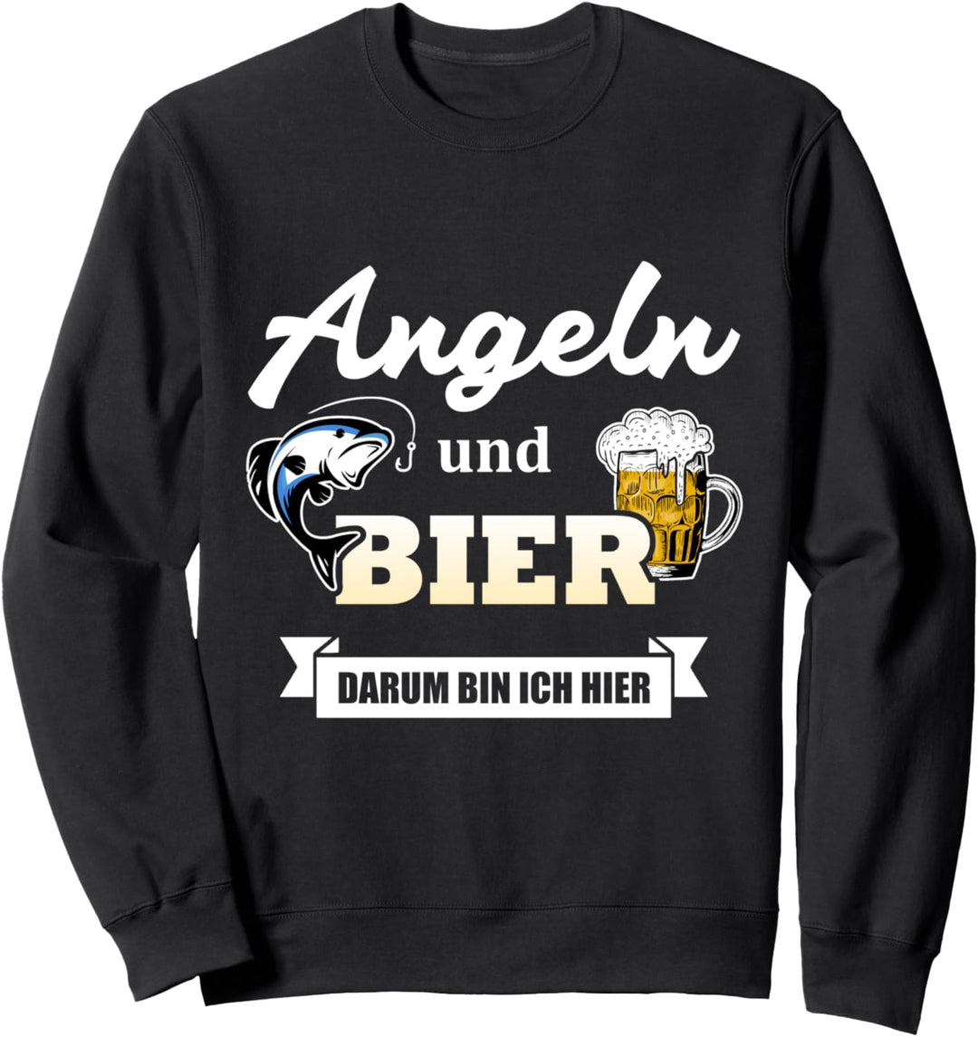Angeln und Bier Angel Design Geschenkidee für Angler Sweatshirt