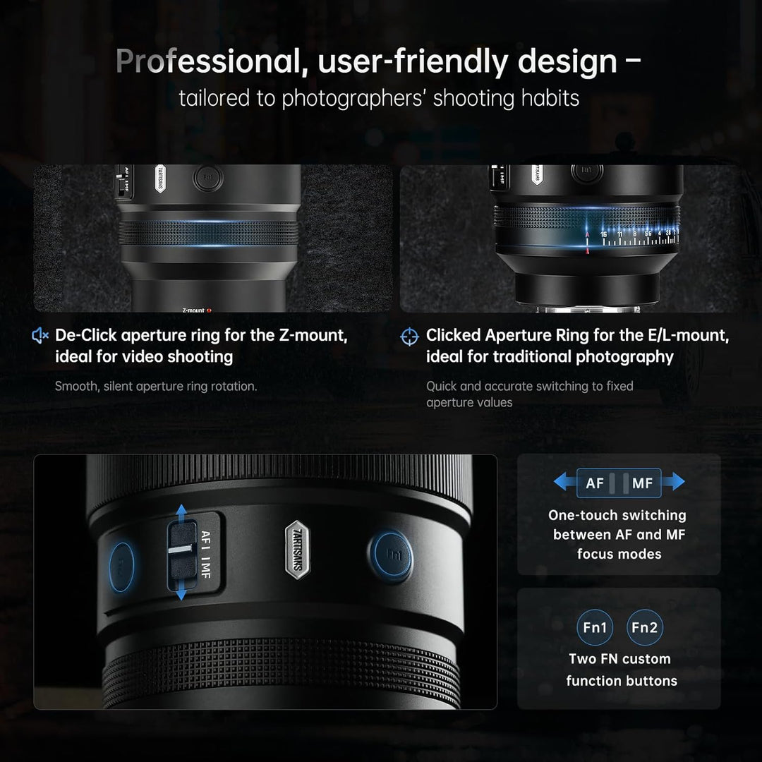 7artisans AF 135mm F1,8 Teleobjektiv für Nikon Z-Mount, Vollformat mit Autofokus, AF/MF, Festbrennwe