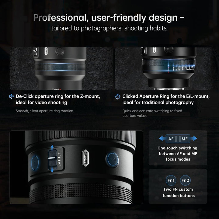 7artisans AF 135mm F1,8 Teleobjektiv für Nikon Z-Mount, Vollformat mit Autofokus, AF/MF, Festbrennwe