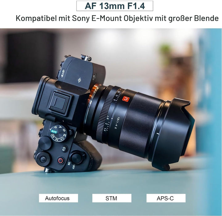VILTROX 13mm F1.4 f/1.4 Autofokus Objektiv Ultraweitwinkel APS-C Grosse Blende Augenfokus Prime Obje