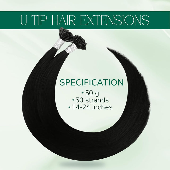 Easyouth U Tip Keratin Remy Echthaar Extension Hot Fusion U Tips Echthaar 22 Zoll 50g/50Stück Farbe