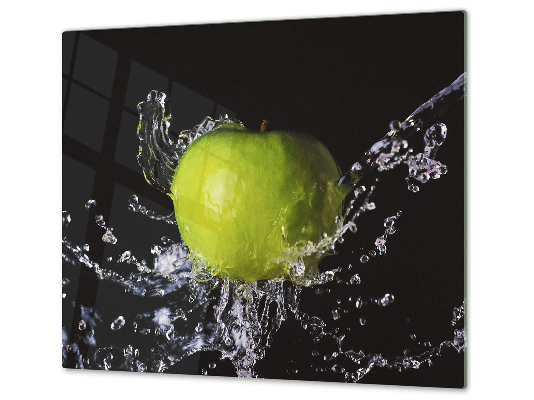 Küchenbrett aus Hartglas und Induktionskochplattenabdeckung – Schneideplatten SINGLE mit 60 x 52 cm