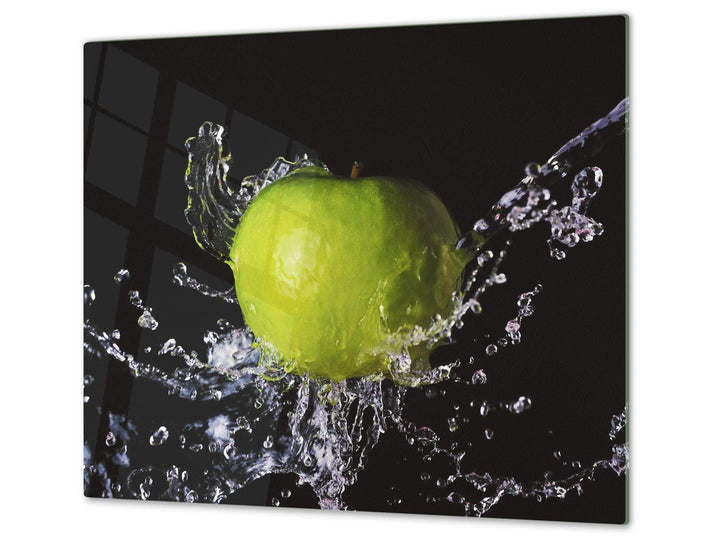 Küchenbrett aus Hartglas und Induktionskochplattenabdeckung – Schneideplatten SINGLE mit 60 x 52 cm