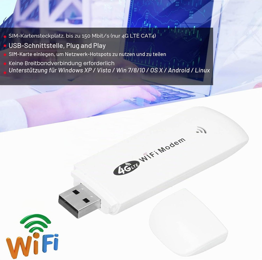 ciciglow 4G LTE USB Netzwerkadapter WLAN Hotspot Router Modem Stick, Netzwerkadapter Teilen Sich bis
