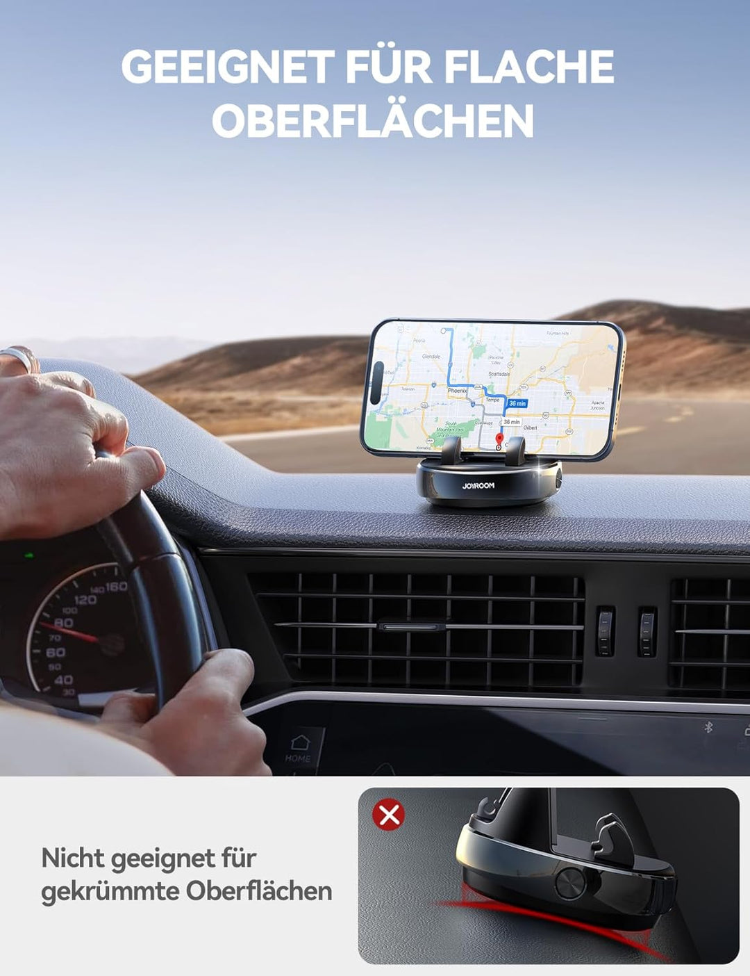 JOYROOM Handyhalterung Auto Armaturenbrett, Anti Rutsch Handy Halterung Auto kompatibel mit PopGrip,