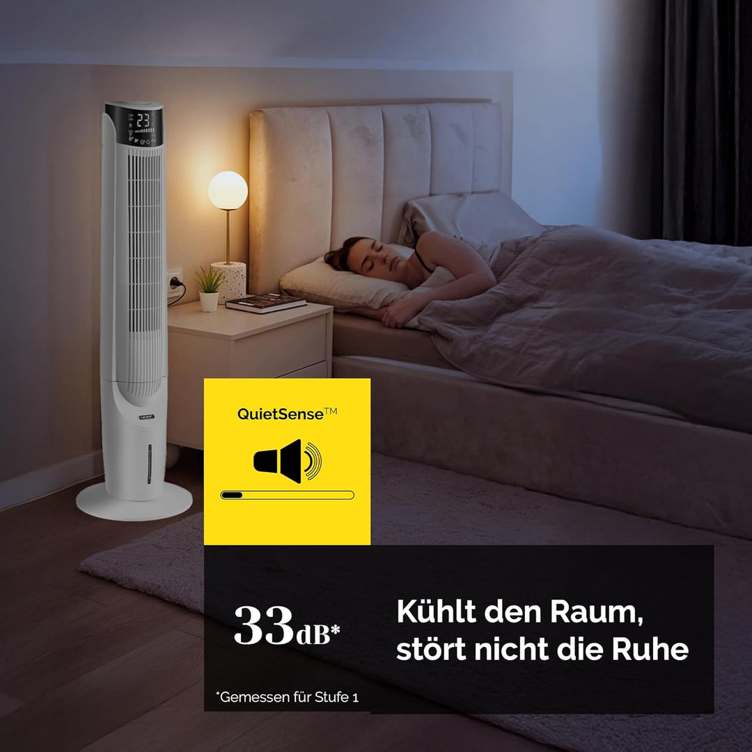 Yoer Luftkühler mit Wasserkühlung, 6-in-1 Ventilator, Luftbefeuchter, Ionisator, Luftreiniger, Aroma