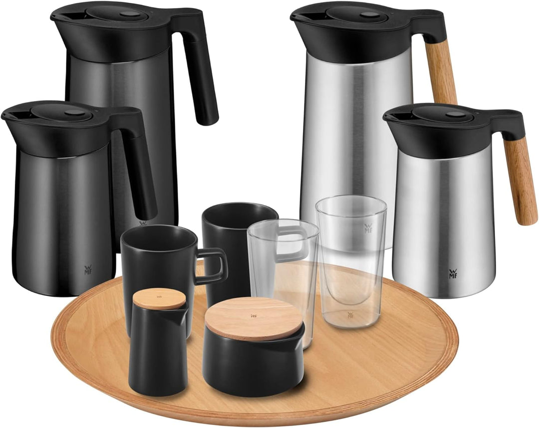 WMF Kineo doppelwandige Isolierkanne 0,6l, Thermoskanne Edelstahl mit Klick-Verschluss, Kaffeekanne