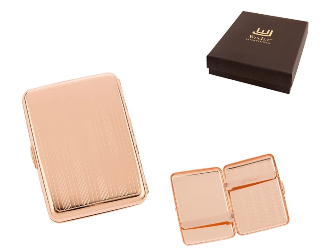 Zigarettenetui MIAMI Roségold Metall für 14 oder 18 Zigaretten (Auswahl) hochwertige Zigarettenbox m