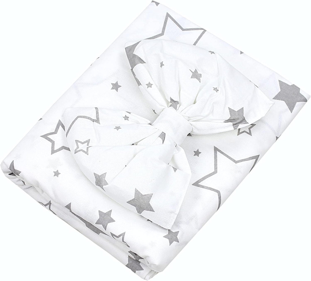 TupTam Babybett Himmel mit Schleifchen, Farbe: Graue Galaxie, Grösse: ca. 160x240 cm ca. 160x240 cm