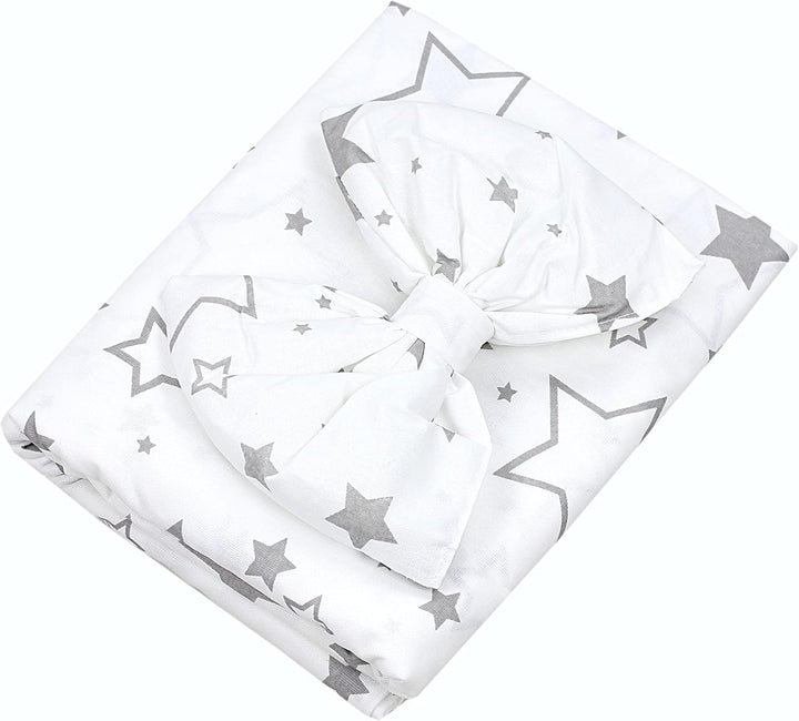 TupTam Babybett Himmel mit Schleifchen, Farbe: Graue Galaxie, Grösse: ca. 160x240 cm ca. 160x240 cm