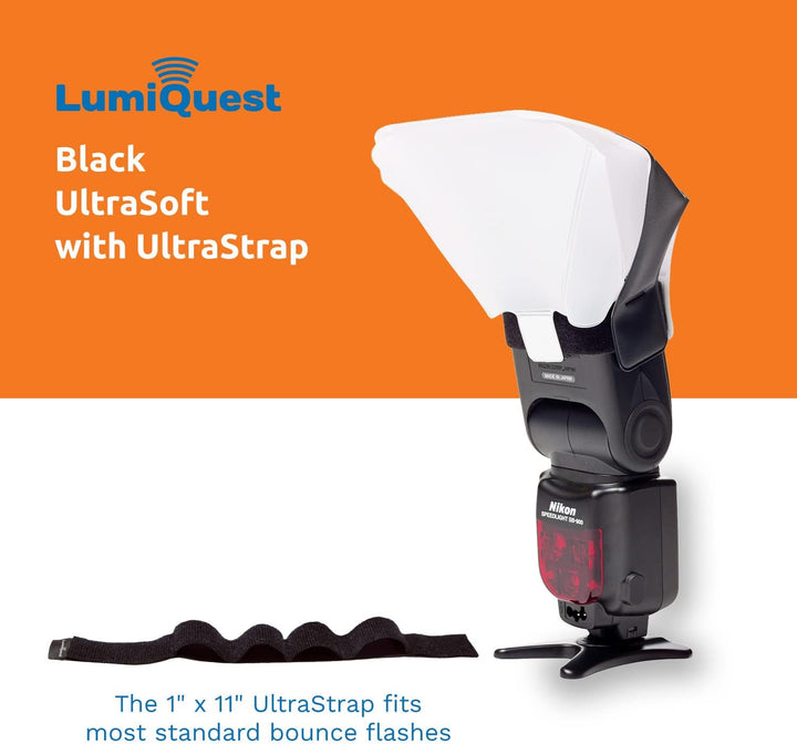 LumiQuest Ultrasoft Frosted Light Diffuser, Compact Light Modifier with UltraStrap Bundle, Universal