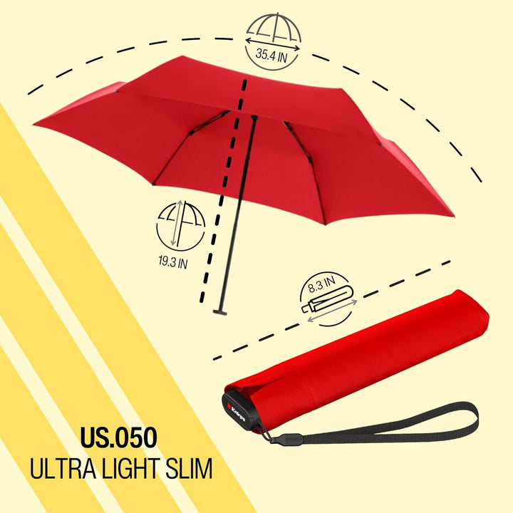 Knirps Taschenschirm Ultra US.050 Slim Manual – Ultra leicht und flach – Sturmfest – Windproof – 21