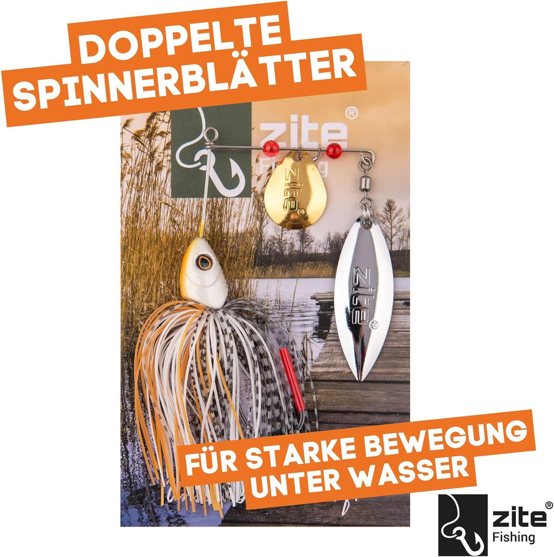 Zite Fishing Inzite Rotator Spinnerbait Set | 5 STK Spinnköder Zander, Barsch, Hecht 10g, 16g, 21g |