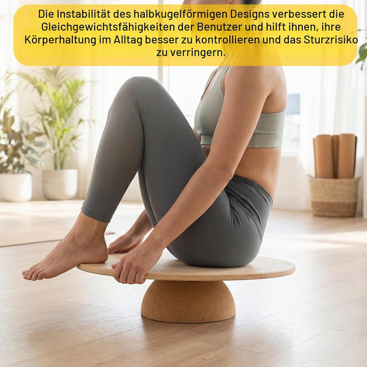 Balance Board Halbkugel Kork Halbkugel, Ø15 cm Höhe 7 cm Rutschfestes Balance Dome Balance Board Kor