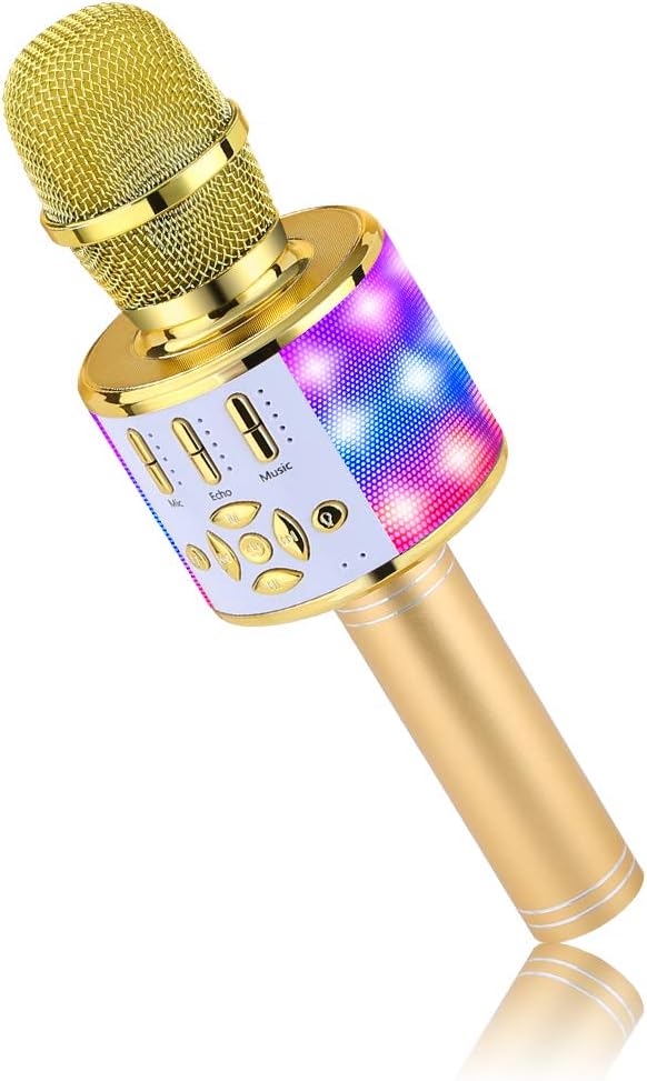 BONAOK Magic Sing Karaoke Mikrofon, Bluetooth Mikrofon Karaoke Kinder, 4 in 1 Sing Microphone, Draht
