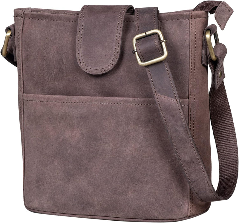 LEABAGS Leder Handtasche Damen I Premium Echtleder Umhängetasche I Damen Schultertasche I Damentasch