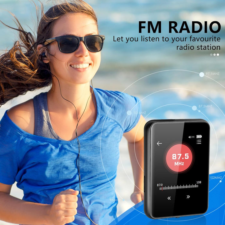 COVVY 72 GB MP3 Player, Musik-Player mit Bluetooth 5.2, eingebauter HD-Lautsprecher, FM-Radio, Sprac