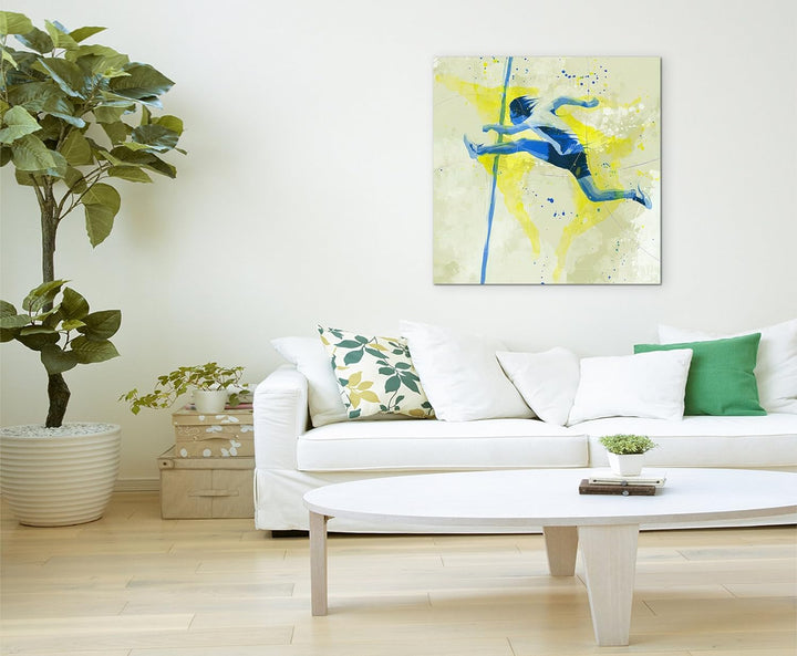 Paul Sinus Art Huerdenlauf I 60x60cm SPORTBILDER Splash Art Wandbild Aquarell Art