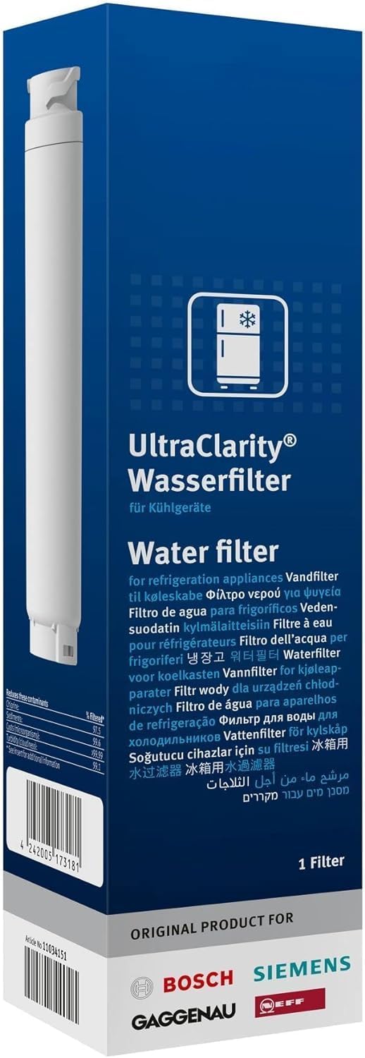 Wasserfilter Ultra Clarity 11034151 11028820 Kühlschrank Side by Side, kompatibel mit Bosch Siemens