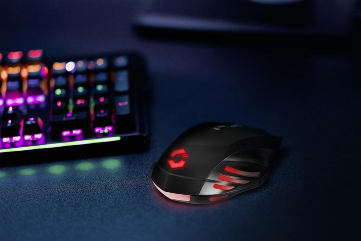 Speedlink FORTUS Gaming Maus Wireless - Kabellose Gaming-Maus mit 5 Tasten und LED-Beleuchtung, schw