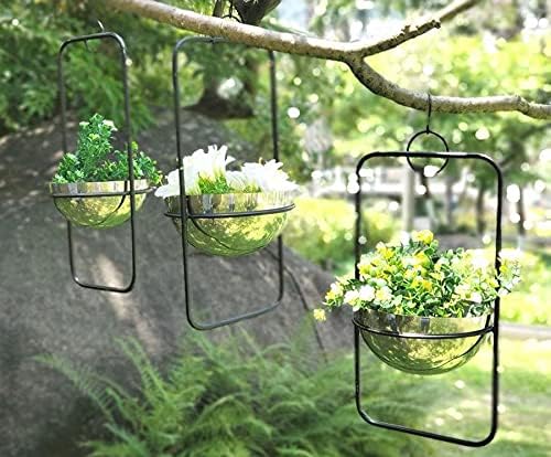DanDiBo Blumenampel Innen Metall Wand Hängepflanzen 96083 3er Set mit Topf Silber Pflanzenhänger Blu